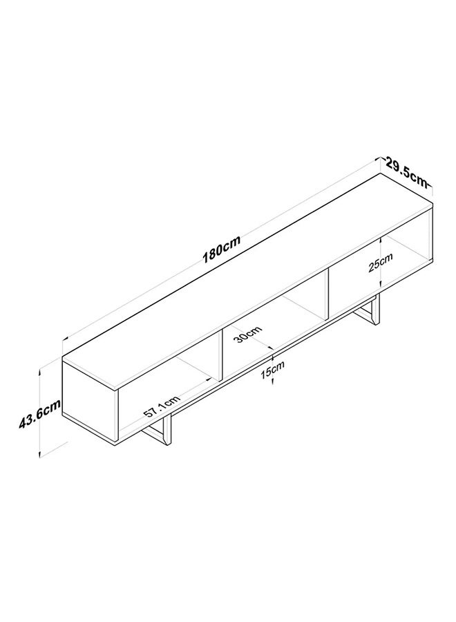 Home Canvas Nova Media White & Black TV Console Table - Image 2