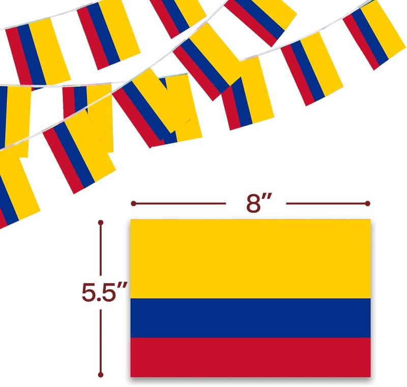 Anley Colombia String Flag Pennant Banners, Patriotic Events 20th of July Colombian Independence Day Decoration Sports Bars - 33 Feet 38 Flags - Image 3