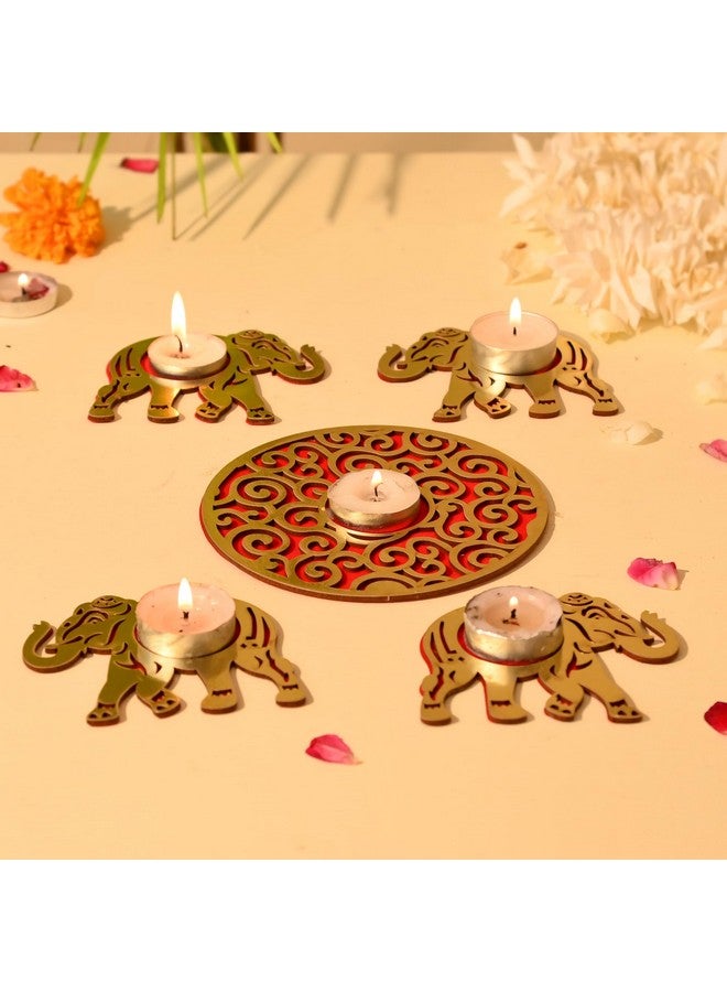 CraftVatika منتج زينة ديوالي من كرافت فاتيكا لتزيين المنزل والمكتب، عناصر ديكور المنزل، زينة أرضية من خشب MDF لتزيين المنزل لاحتفال لاكشمي، مجموعة رنجولي جاهزة، هدية ديوالي للموظفين في الشركات (تصميم 2) - Image 1