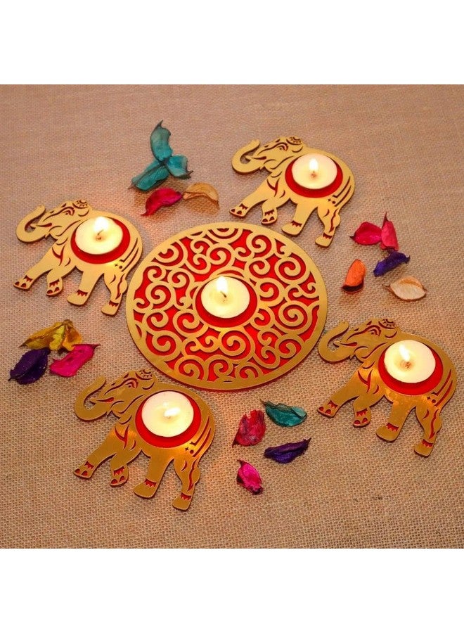 CraftVatika منتج زينة ديوالي من كرافت فاتيكا لتزيين المنزل والمكتب، عناصر ديكور المنزل، زينة أرضية من خشب MDF لتزيين المنزل لاحتفال لاكشمي، مجموعة رنجولي جاهزة، هدية ديوالي للموظفين في الشركات (تصميم 2) - Image 2