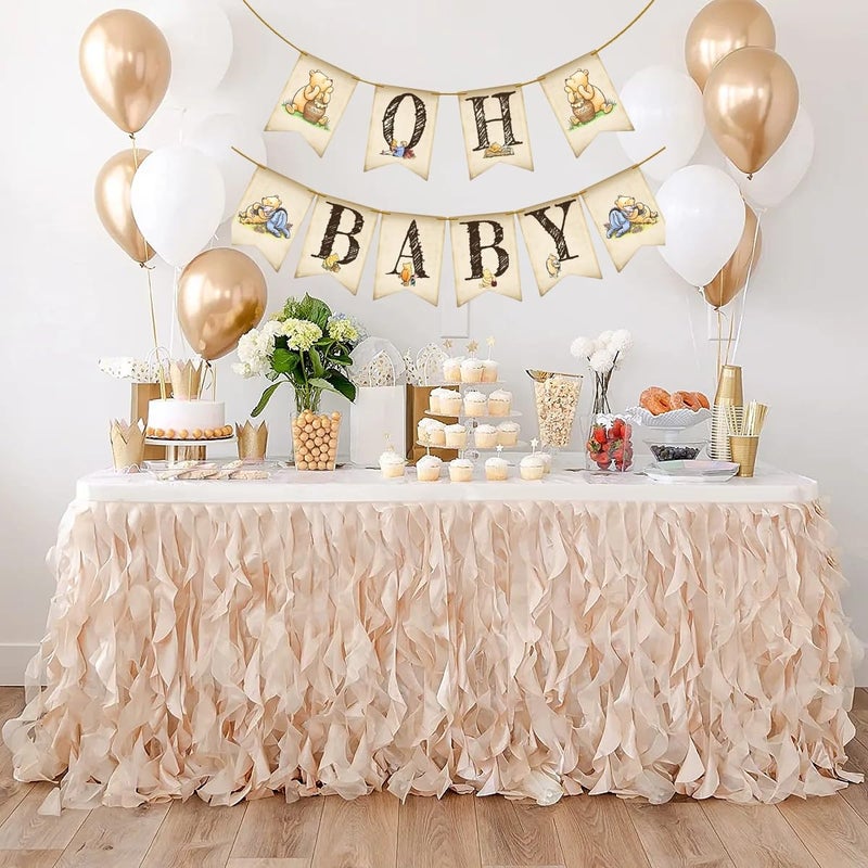 Unbala Classic Winnie Oh Baby Banner for Baby Shower Decorations Pooh First Birthday Supplies Bear Banners - Image 5