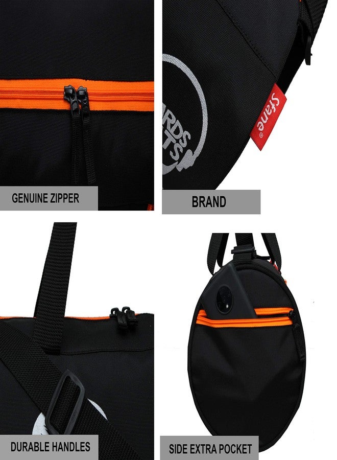 Sfane Men & Women 9.05 inches Black & Orange Mustache PrintedGym Bag/Duffle Bag/Sports Bag/Shoulder Bag/Sports Bags/Gym Bags for Men & Women - Image 4