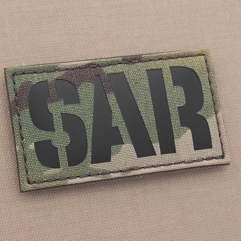 Tactical Freaky IR SAR 2x3.5 Search and Rescue Combat Tactical Morale Fastener Patch (Multicam) - Image 1