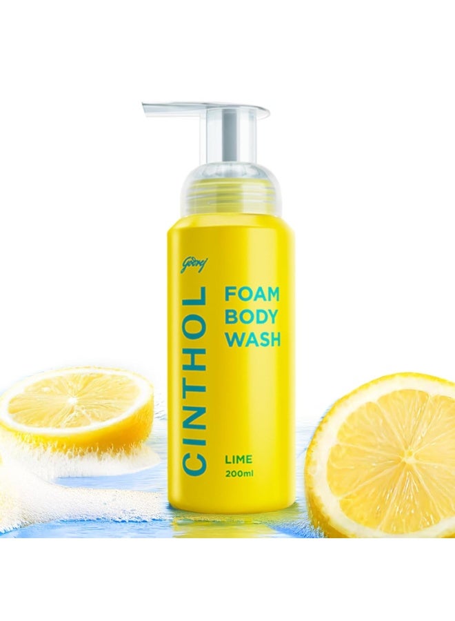 Cinthol Lime Foam Body Wash Combi Pack, 1 Bottle & 2 Refills, 600ml - Image 4