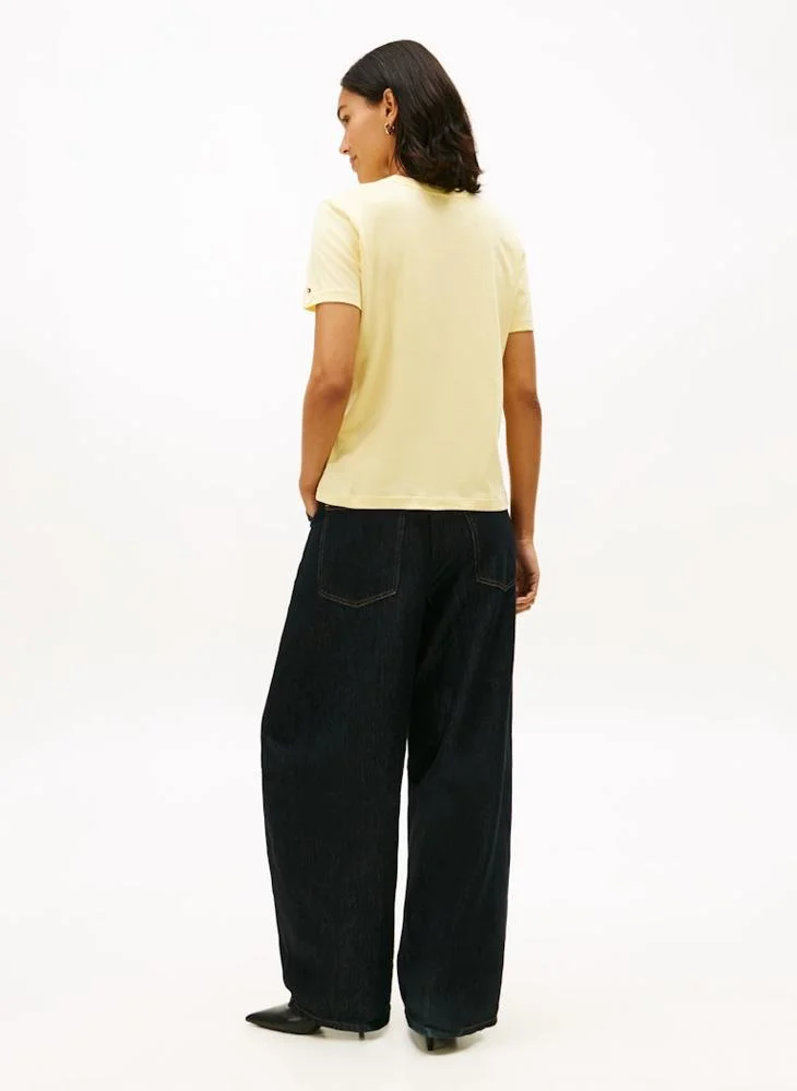 تومي هيلفيغر تيشيرت بياقة دائرية برسومات