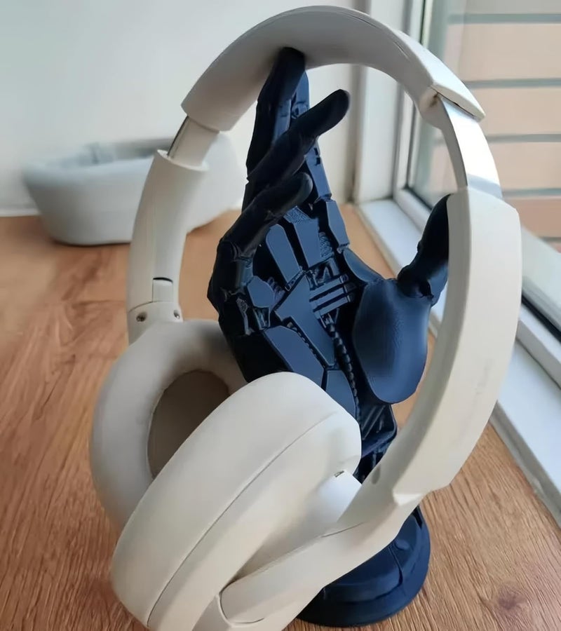 Azonee PS5 Controller Stand - 3D Cyberpunk Robot Hand Model, Desktop Decoration and Headset Hanger, Game Player Gift, Halloween Decorations - Image 3