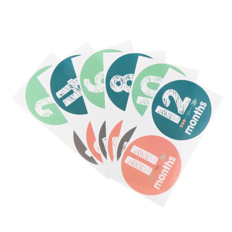 12Pcs Milestone Stickers For Baby Boys Monthly Photo Props Photography Scrapbooking - Image 2