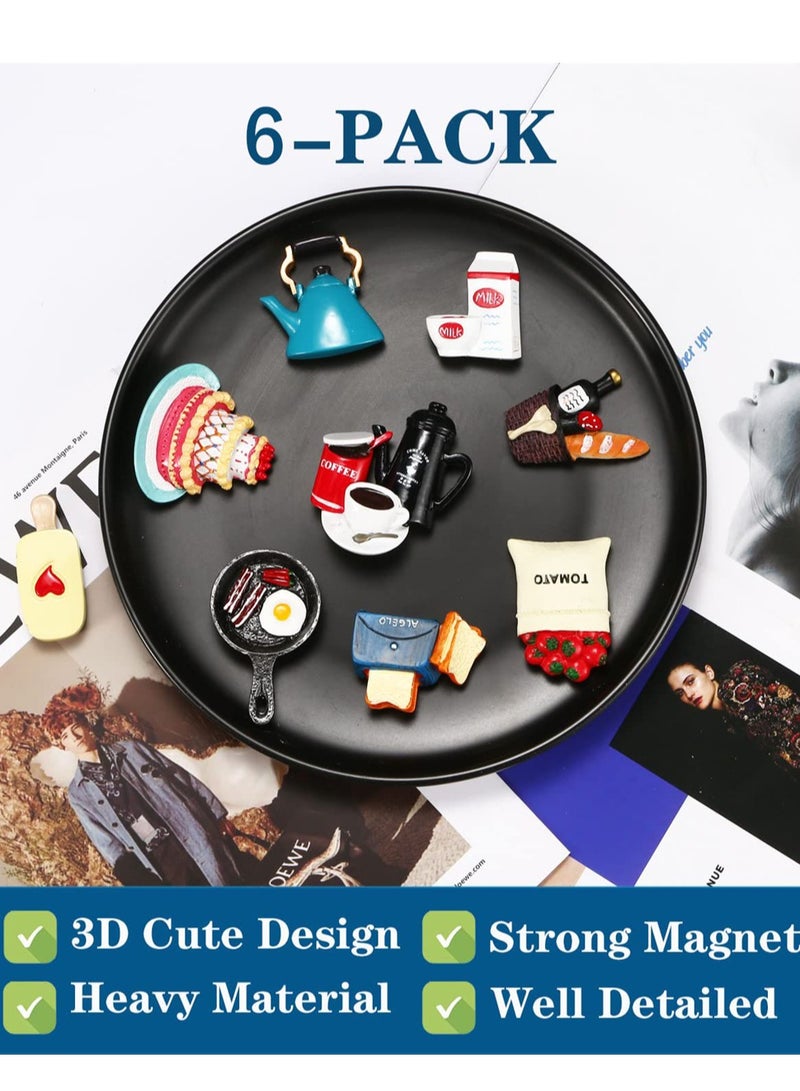 Zikra Food Fridge Magnets, Food Magnets for Fridge, Fun Refrigerator Magnets Decorative , Magnets Fridge Large Resin Strong Magnets for Kitchen Decor (6 Pcs) - Image 4