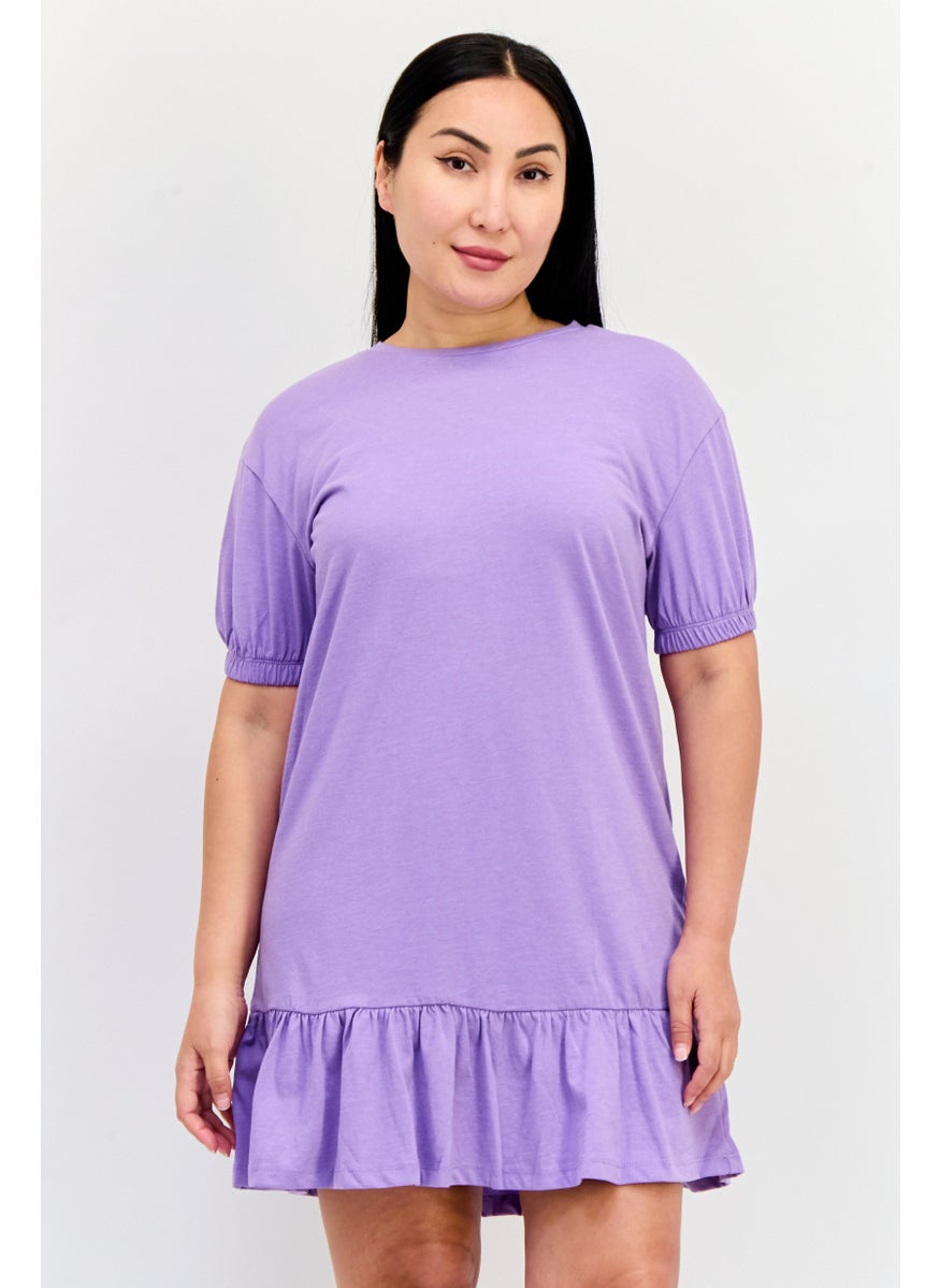 ONLY Women Solid Mini Dress, Purple  - Image 1
