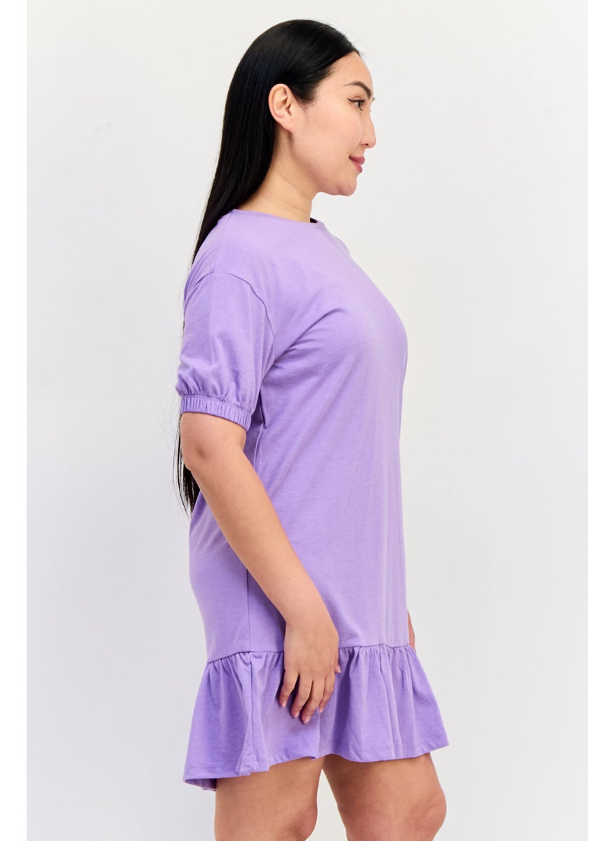 ONLY Women Solid Mini Dress, Purple  - Image 2