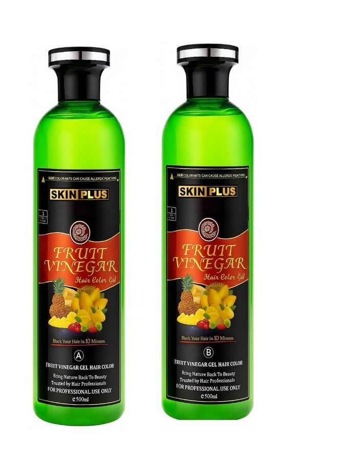 SKINPLUS Fruit Vinegar Gel Organic & Natural Hair Color Dye for Black Hair (BLACK, 1000 ML) - Image 3