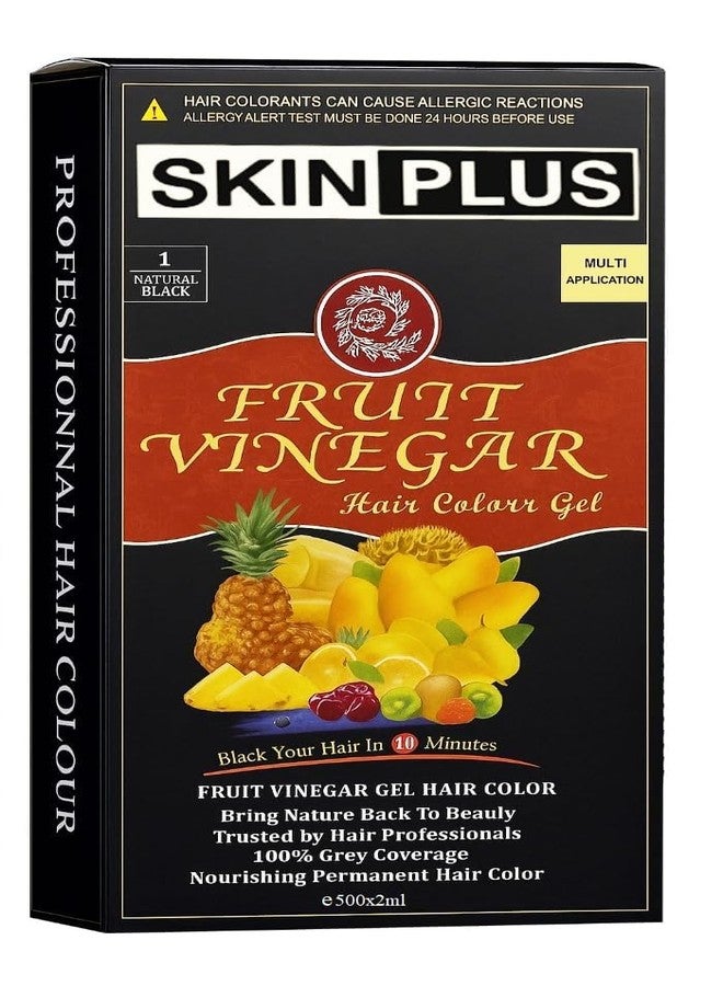 SKINPLUS Fruit Vinegar Gel Organic & Natural Hair Color Dye for Black Hair (BLACK, 1000 ML) - Image 4
