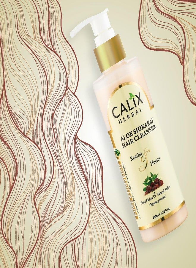 كلاليكس هيربال شامبو كاليكس هيربال العضوي والأيورفيدي بخلاصة الصبار والشيكاكاي 200 مل + بلسم للشعر (مع الحناء) 200 مل - يقوي الشعر | عناية بفروة الرأس - مجموعة متكاملة للعناية بالشعر للرجال والنساء من جميع أنواع الشعر - Image 3