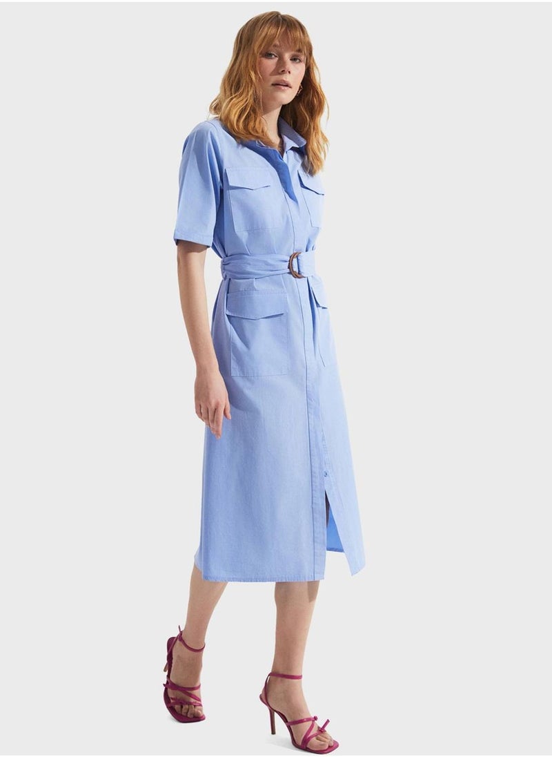 JUNE Belted Utility Dress - Image 1