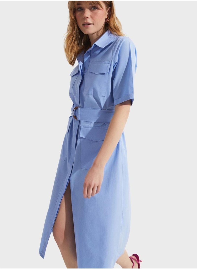 JUNE Belted Utility Dress - Image 3