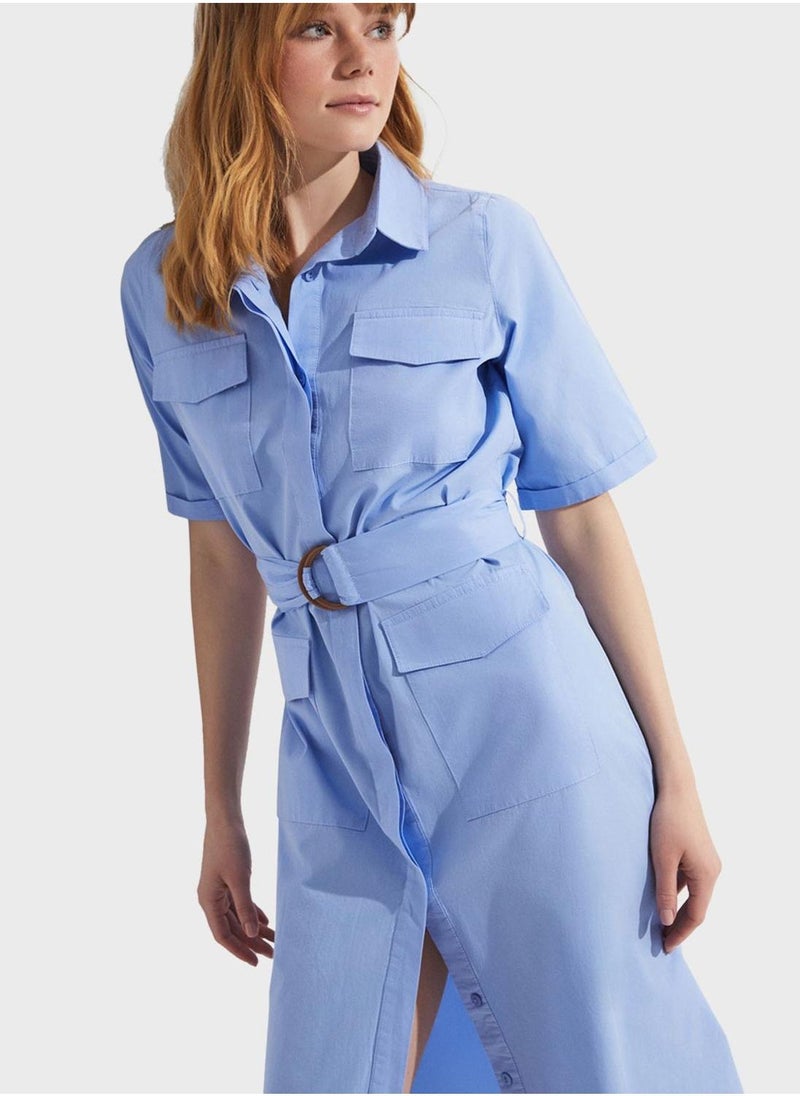 JUNE Belted Utility Dress - Image 4
