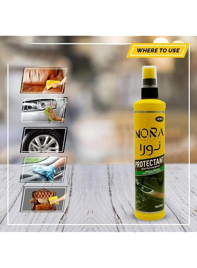Generic Nora Car Care Protectant Spray - Provides Superior Uv Protection, Helps Prevent Fading And Cracking, Vinyl, Rubber And Plastic Shines & Protects (295 Ml)  - Image 4