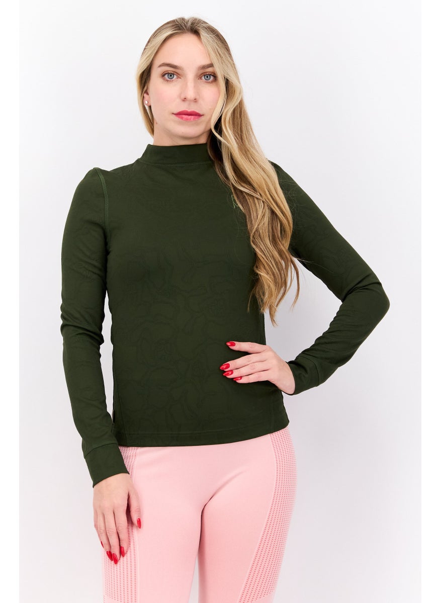 PUMA Women Sportswear Fit Long Sleeves Training Top, Olive  - Image 1