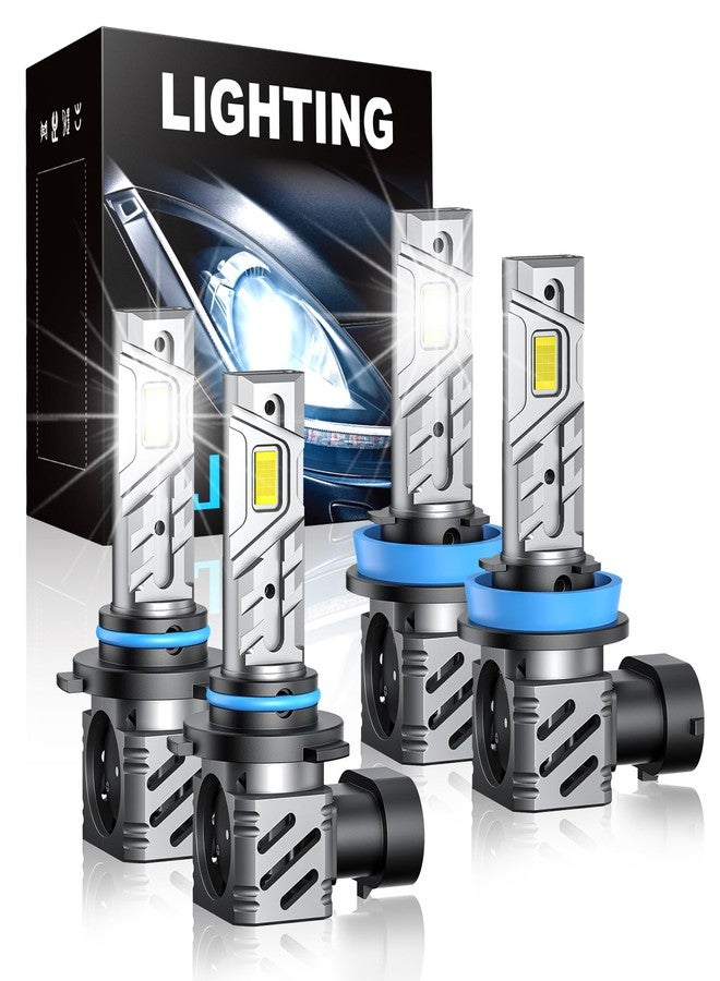 RCJ 9005/HB3 H11/H8/H9 Fog Light Bulbs Combo, Cool White with Fan, Plug-N-Play, Pack of 4 - Image 1