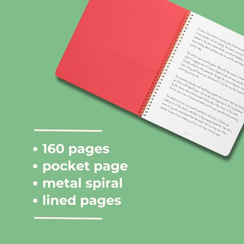 ban.do Floral Rough Draft Large Spiral Notebook, 11" x 9" with Pockets and 160 College Ruled Pages, Flowers and Fruit - Image 3