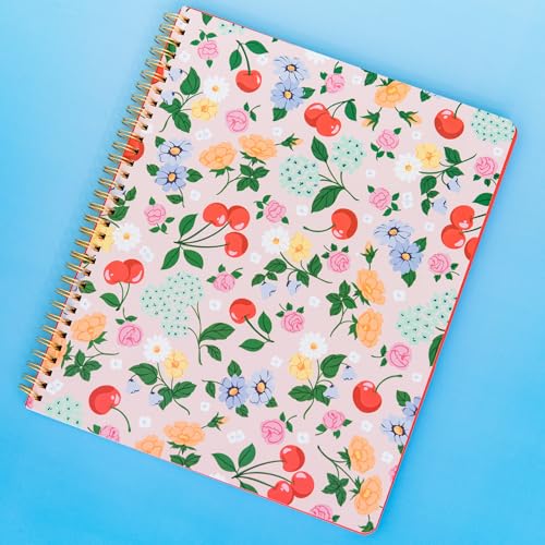 ban.do Floral Rough Draft Large Spiral Notebook, 11" x 9" with Pockets and 160 College Ruled Pages, Flowers and Fruit - Image 5