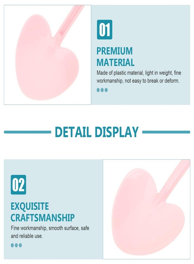 KALLORY KALLORY 100pcs Pink Spoons Heart Shaped Spoon Plastic Mini Cute - for Bridal Shower Wedding Birthday Tea Party Souvenirs for Guests - Image 4