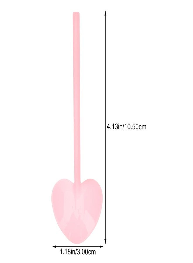KALLORY KALLORY 100pcs Pink Spoons Heart Shaped Spoon Plastic Mini Cute - for Bridal Shower Wedding Birthday Tea Party Souvenirs for Guests - Image 2