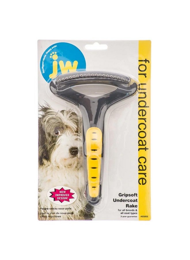 جي دبليو فرشاة تنظيف الكلاب GripSoft Undercoat Rake ذات الأسنان العادية من JW Pet Company