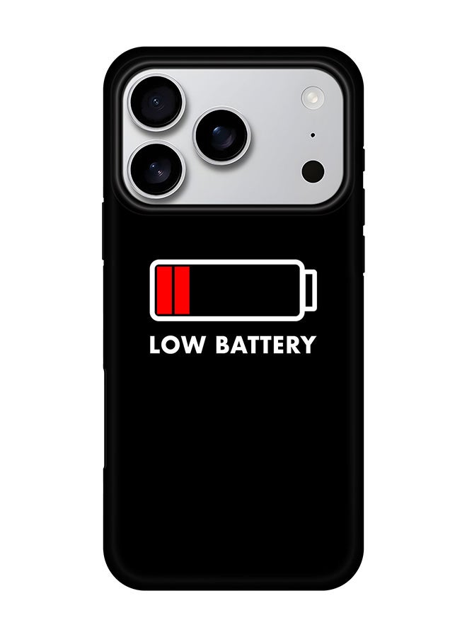 Stylizedd Tough Pro Magnetic Case for iPhone 17 Pro, Dual Layer hybrid PC + TPU Mobile Cover Matte - Low Battery