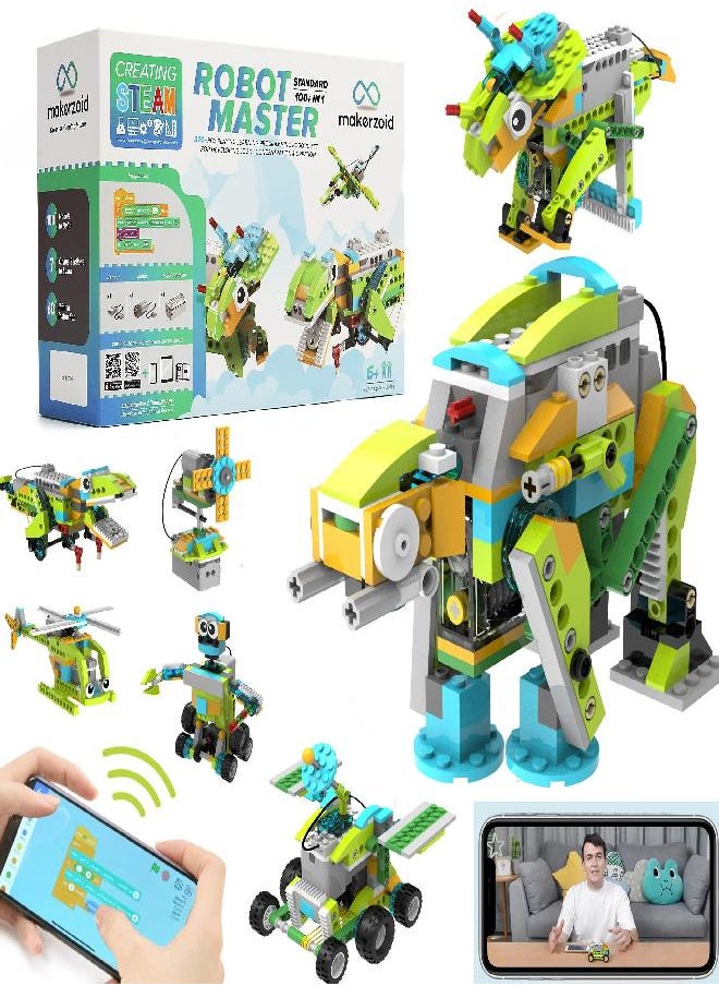 WOOLIKE - STEM Robot Programming Educational Building Block Toy for Kids, Science Kid Learning & Education Toys,24 Video Lessons,100+in 1 APP RC Coding Robot, Ideal Gift for Boys and Girls Ages 6+ - Image 1