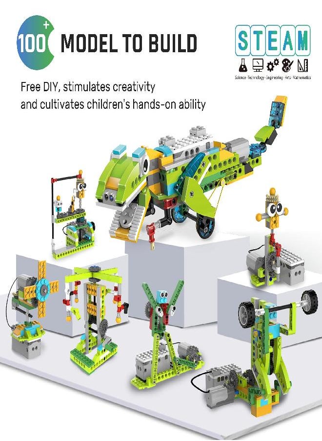 WOOLIKE - STEM Robot Programming Educational Building Block Toy for Kids, Science Kid Learning & Education Toys,24 Video Lessons,100+in 1 APP RC Coding Robot, Ideal Gift for Boys and Girls Ages 6+ - Image 1