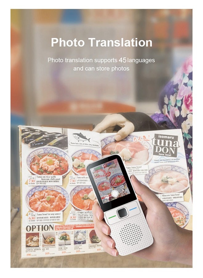 Generic - Language Translator Device, Portable Instant Language Translator Support WiFi/Bluetooth/Offline Two- Way Real Time Online 137 Languages with 2.4 Inch Touch Screen Recording Smart Translator - Image 1