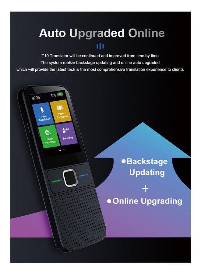 Generic - Language Translator Device, Portable Instant Language Translator Support WiFi/Bluetooth/Offline Two- Way Real Time Online 137 Languages with 2.4 Inch Touch Screen Recording Smart Translator - Image 1