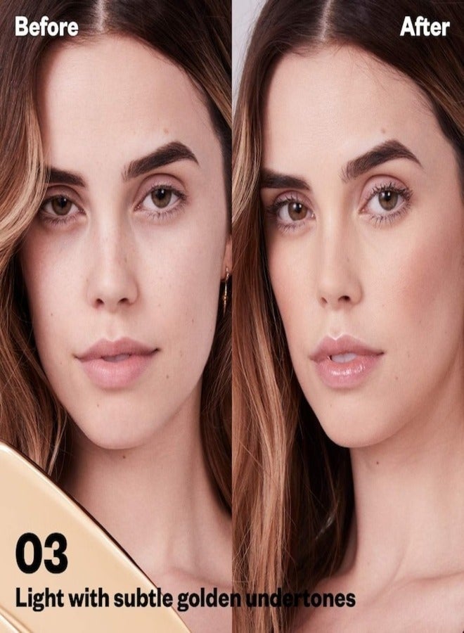 كوساس ميني ريفيلر كريمي فائق الإشراق مع الكافيين وحمض الهيالورونيك، درجة اللون 03 و - فاتح مع تدرجات ذهبية رقيقة، 2 مل - Image 2