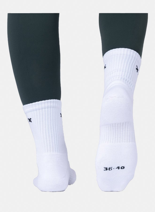 Ghost Cushioned Mid-Crew Socks (4 Pairs) - White - Image 2