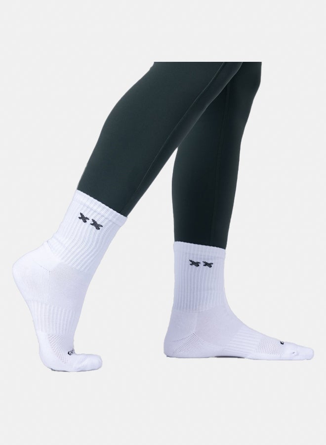 Ghost Cushioned Mid-Crew Socks (4 Pairs) - White - Image 1