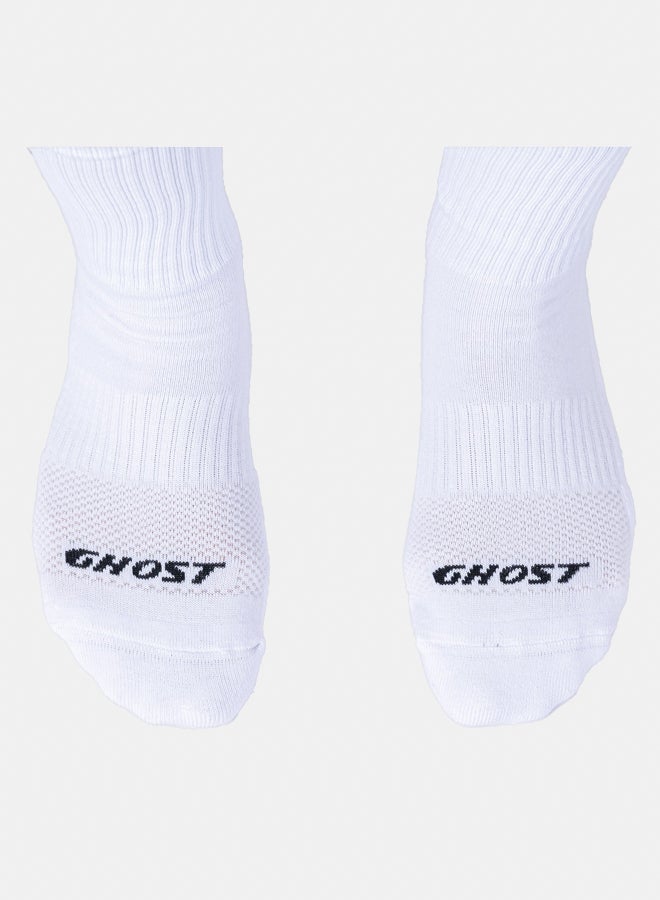 Ghost Cushioned Mid-Crew Socks (4 Pairs) - White - Image 3