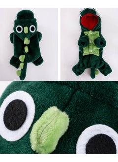 A.M Cat Dinosaur Costume, Windproof Dinosaur Costume for Pet Dogs,Super Soft Cold Weather Dog Clothing Puppy Outfits Funny Apparel with Hood for Halloween Cats Cosplay Clothing  - Image 4