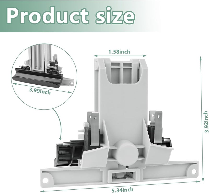 Earthtec Dishwasher Door Latch Handle Black Replacement for Whirlpool Maytag Dishwasher Parts W10130695 Quiet Series 300 Handle WPW10275768 WPW10130695 W10275768 - Image 2