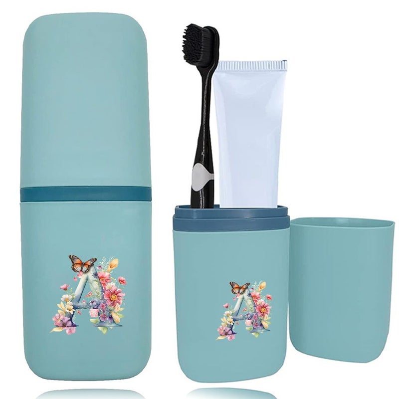 1pc Travel Toothbrush Case Holder Initial Name 26 Letters Pattern Portable Dustproof Bathroom Toothpaste Holder M Style Suitable For Traveling And Outings - Image 5