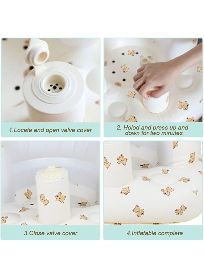 Excefore Baby Inflatable Seat For Babies 3 36 Months Soft And Safe Adorable Bear Cub Design Perfect For Sitting Up Playing And Bathing Ideal Gift For Newborns And Expectant Mothers - Image 5