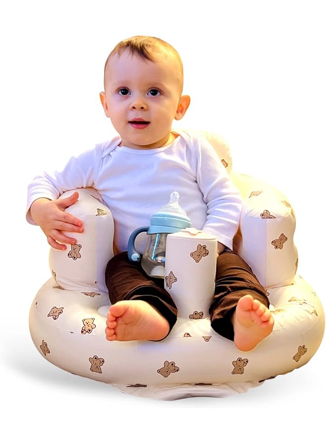 Excefore Baby Inflatable Seat For Babies 3 36 Months Soft And Safe Adorable Bear Cub Design Perfect For Sitting Up Playing And Bathing Ideal Gift For Newborns And Expectant Mothers - Image 1