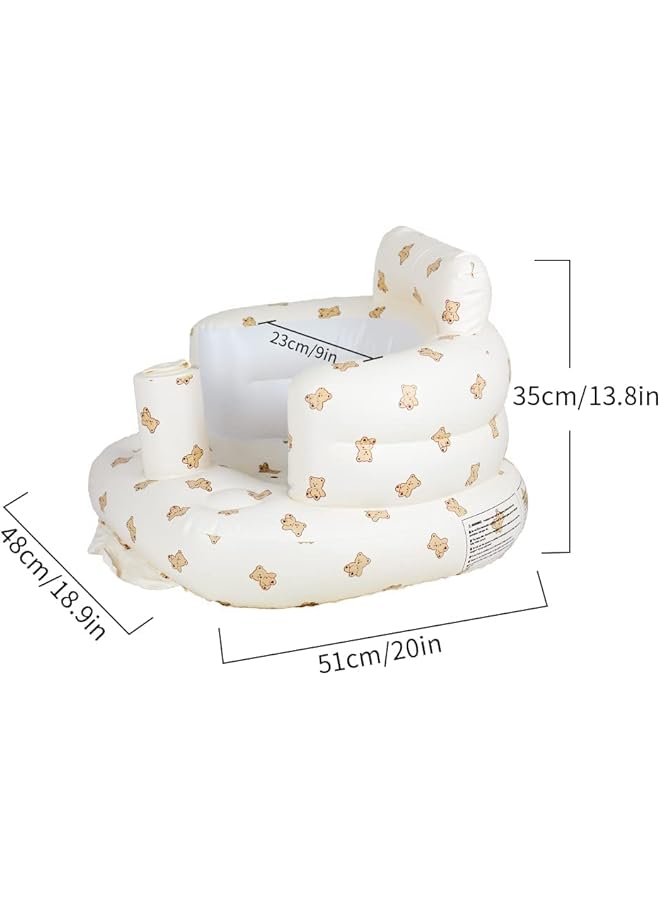 Excefore Baby Inflatable Seat For Babies 3 36 Months Soft And Safe Adorable Bear Cub Design Perfect For Sitting Up Playing And Bathing Ideal Gift For Newborns And Expectant Mothers - Image 3