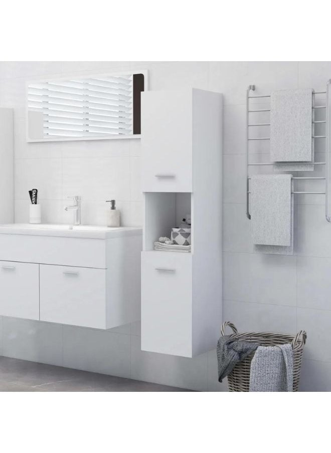 vidaxl Bathroom Cabinet White 30x30x130 cm Engineered Wood  - Image 1