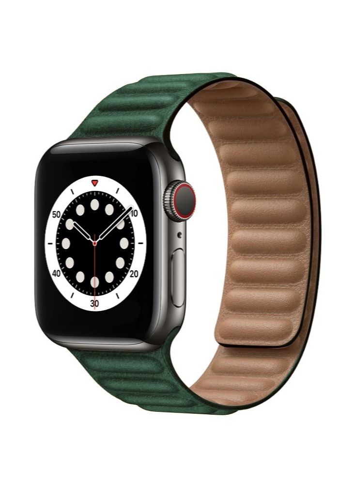حزام ساعة متوافق مع ساعة آبل 45 مم 44 مم 42 مم، حزام ساعة جلد أصلي بديل لساعة آبل سلسلة 7/6/5/4/SE/3/2/1 آي ووتش - Image 1