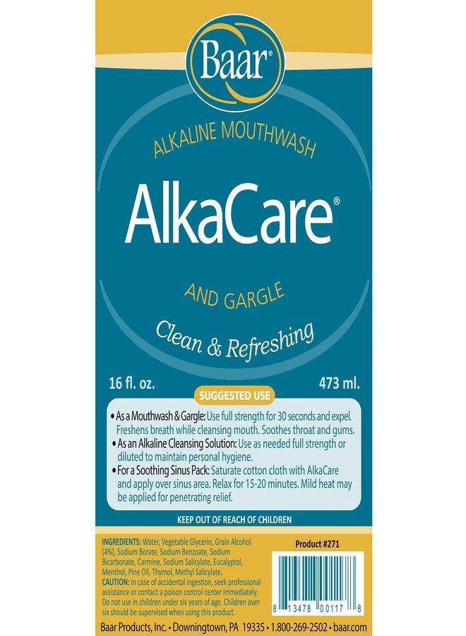 baar AlkaCare Alkalizing Mouthwash & Gargle, 16 oz– Low Alcohol, pH Balancing Oral Rinse for Fresh Breath, Comfort & Versatile Use - Image 2