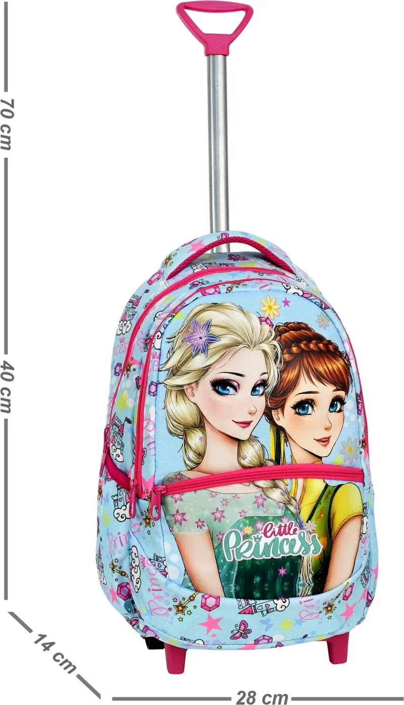 Çantaland Frozen Patterned Primary School Bag with Trolley + Lunch Box