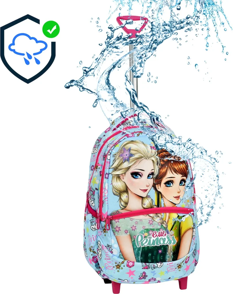 Çantaland Frozen Patterned Primary School Bag with Trolley + Lunch Box