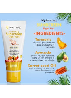 VOLAMENA WITH DEVICE Volamena Hydrating Sunscreen Light Gel SPF 50 PA++ for Face & Body - Broad Spectrum UVA & UVB Protection, Lightweight & Non-Greasy Formula, 100ml - Ideal for All Skin Types  - Image 3