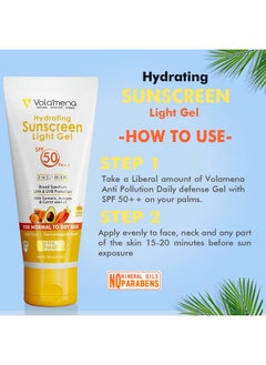 VOLAMENA WITH DEVICE Volamena Hydrating Sunscreen Light Gel SPF 50 PA++ for Face & Body - Broad Spectrum UVA & UVB Protection, Lightweight & Non-Greasy Formula, 100ml - Ideal for All Skin Types  - Image 4